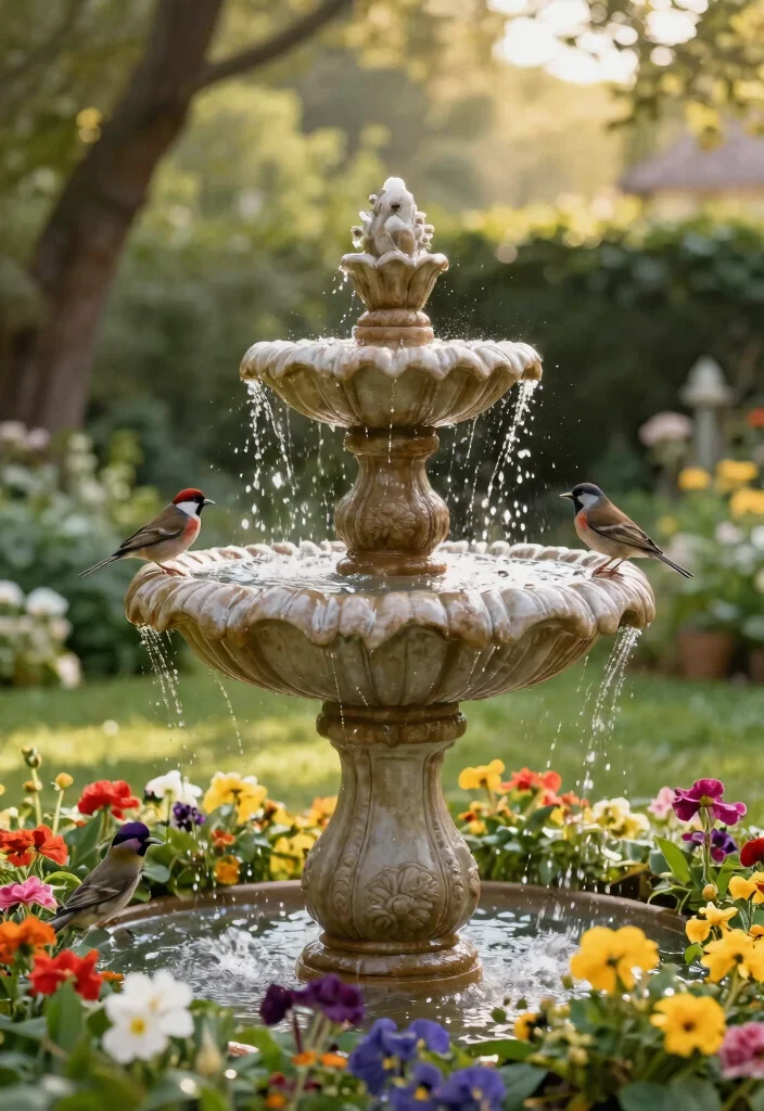 9 DIY Outdoor Fountain Installation Ideas Easy Guide 5. Bird Bath Fountain Combo 0