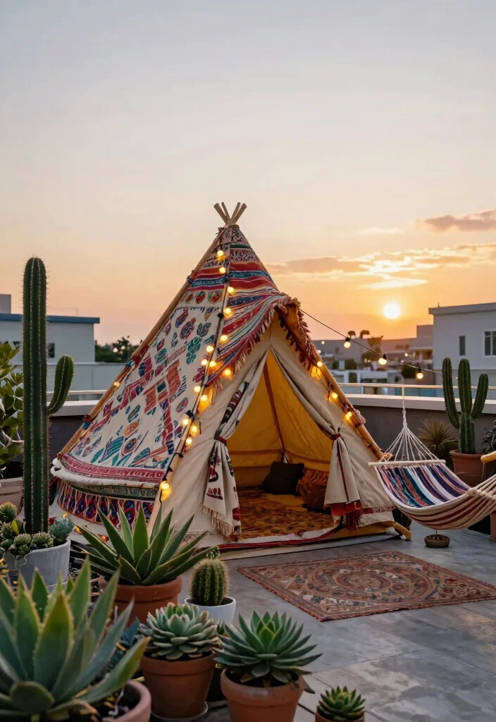 9 Epic Roof Top Tent on Canopy Setups for Overlanding 2. Boho Chic Rooftop Oasis 0
