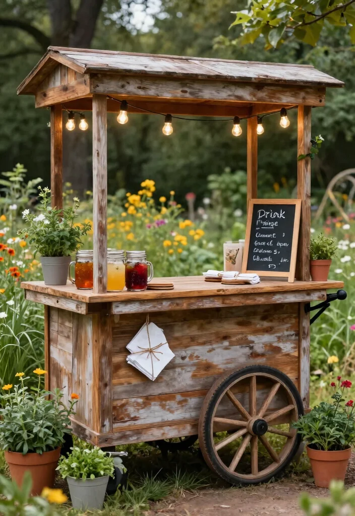 9 Fun Utility Cart Bar Ideas for Entertaining Guests 2. Rustic Charm 0