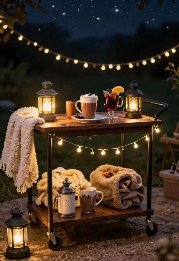 9 Fun Utility Cart Bar Ideas for Entertaining Guests 9. Cozy Evening Setup 0