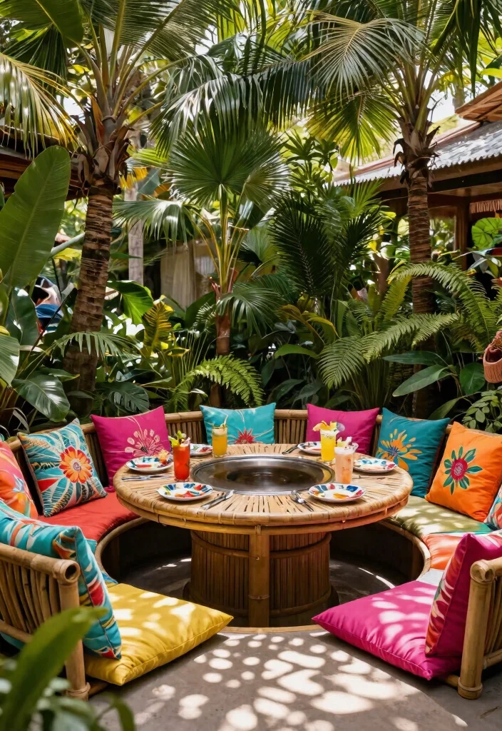 9 Luxury Teppanyaki Grill Table Ideas for Entertaining 3. Tropical Paradise Retreat 0