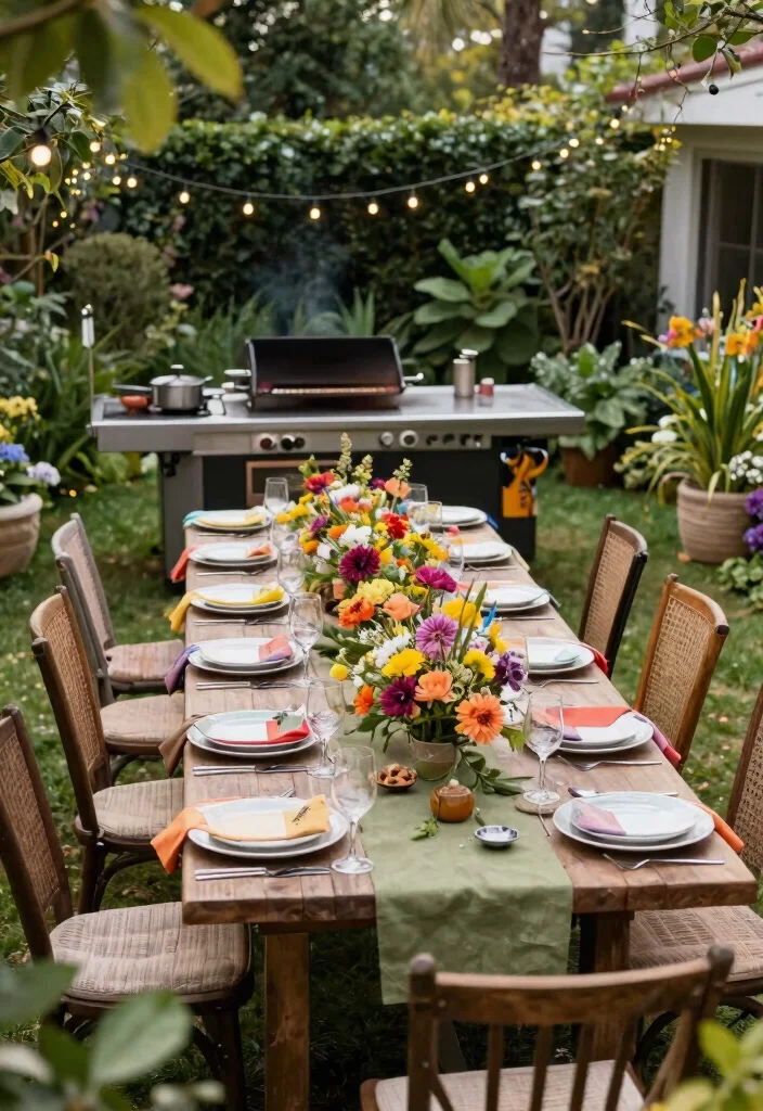 9 Luxury Teppanyaki Grill Table Ideas for Entertaining 6. Garden Party Extravaganza 0