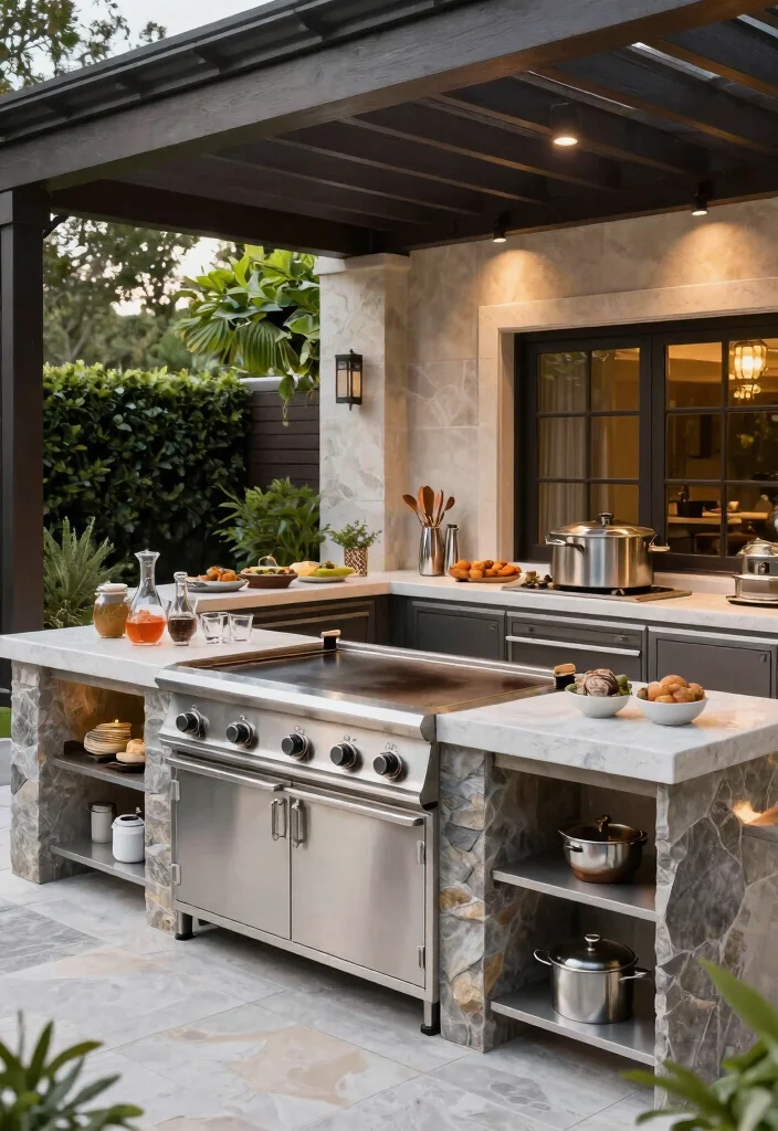 9 Luxury Teppanyaki Grill Table Ideas for Entertaining 7. Outdoor Kitchen Integration 0