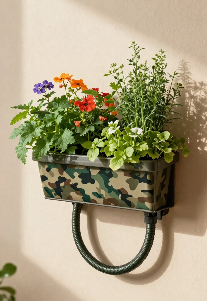 9 Neat Expandable Hose Storage Ideas Save Space 9. Wall Mounted Planter with Hose Storage 0