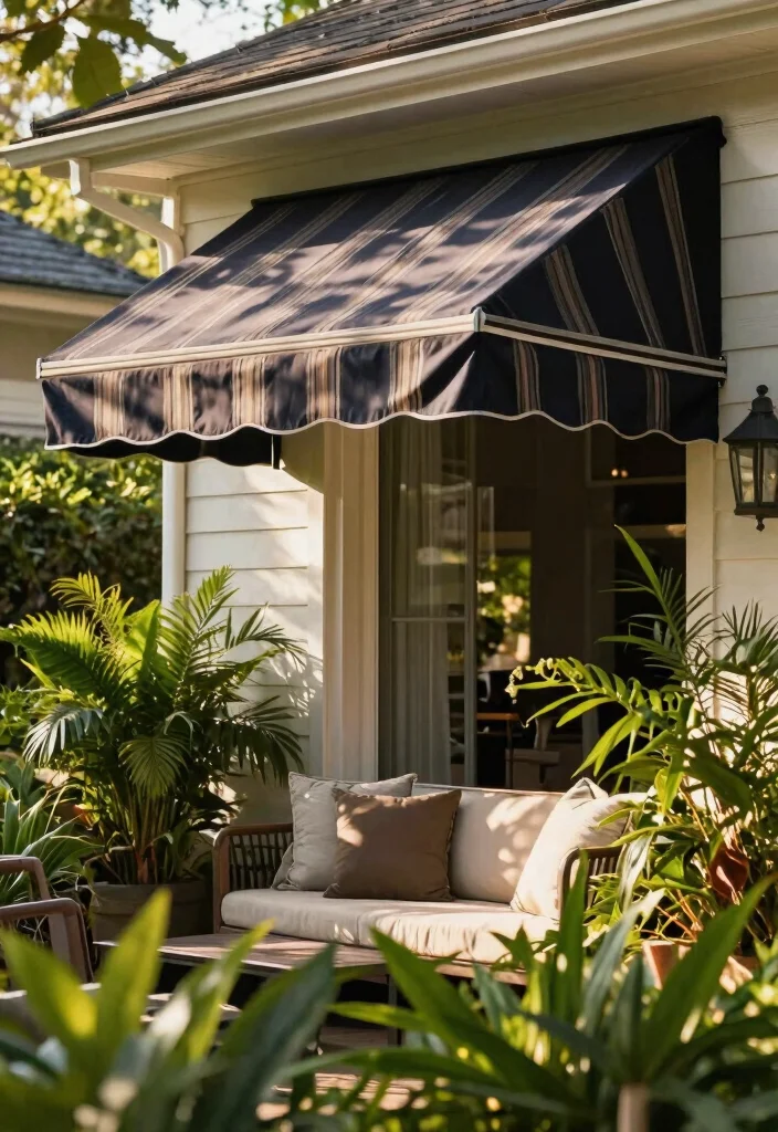 9 Stylish Patio Door Canopy Ideas for Weather Protection 3. Veranda Awning 0