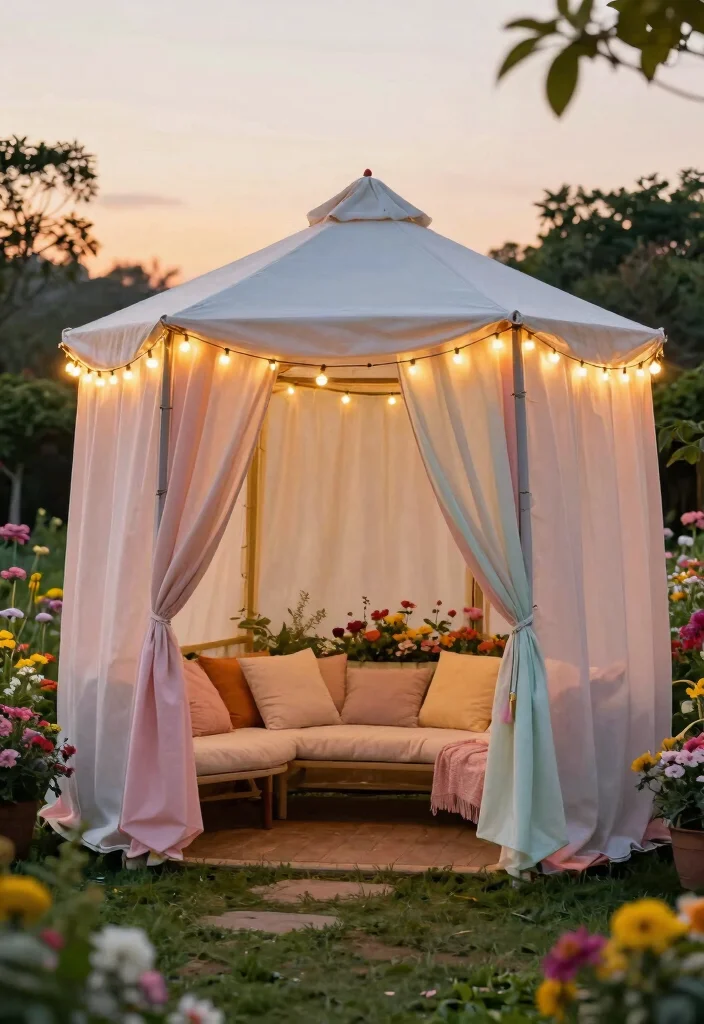 9 Stylish Patio Door Canopy Ideas for Weather Protection 4. Fabric Gazebo Canopy 0