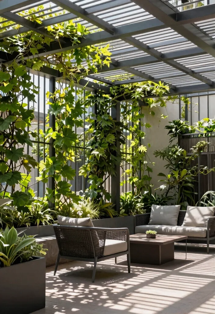 9 Stylish Patio Door Canopy Ideas for Weather Protection 6. Metal Lattice Canopy 0