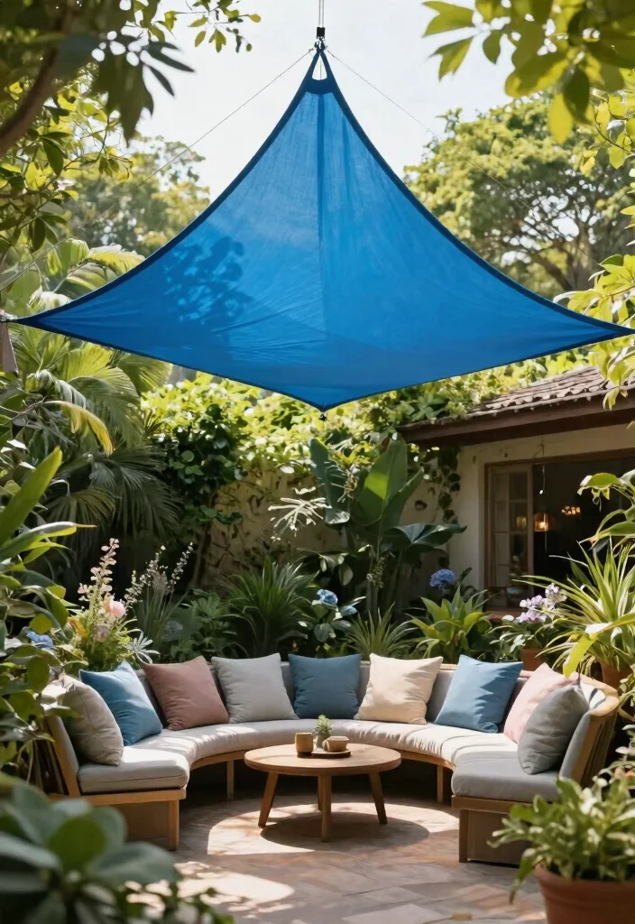 9 Stylish Patio Door Canopy Ideas for Weather Protection 7. Sail Shade Canopy 0