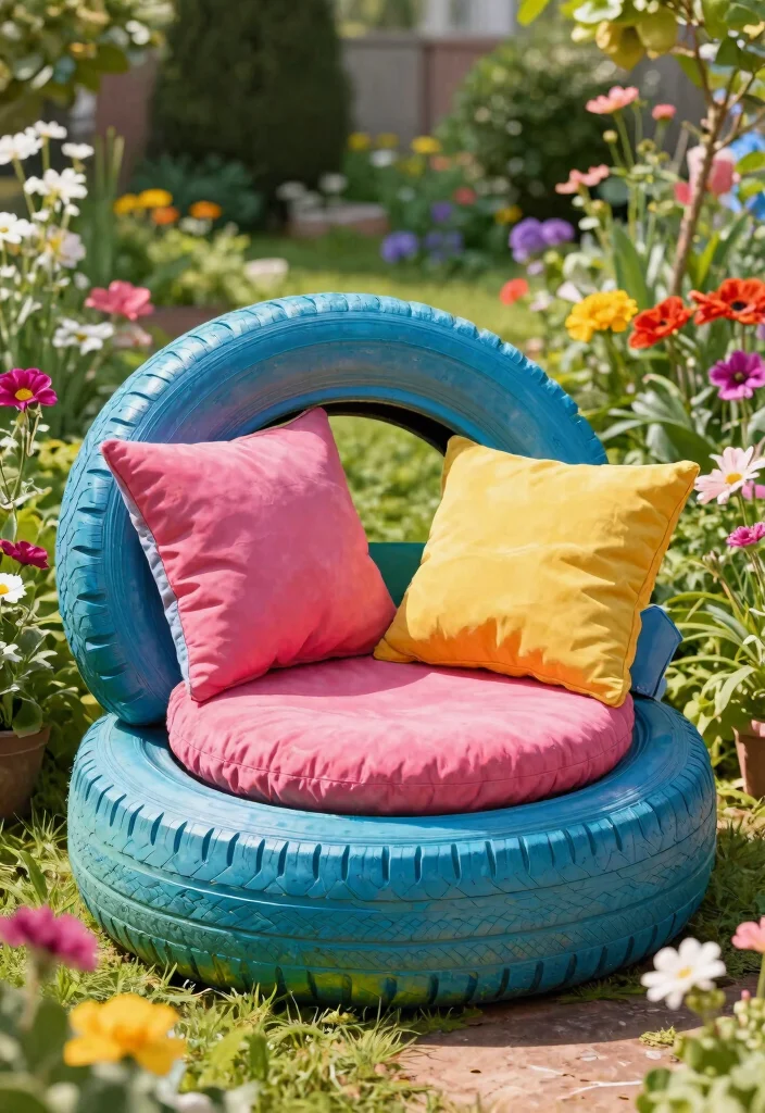 9 Unique Patio Chair Designs: Modern & Rustic for Eco-Friendly Gardening 7 9 Unique Patio Chair Designs Modern Rustic for Eco Friendly Gardening 7. Upcycled Tire Chair 0