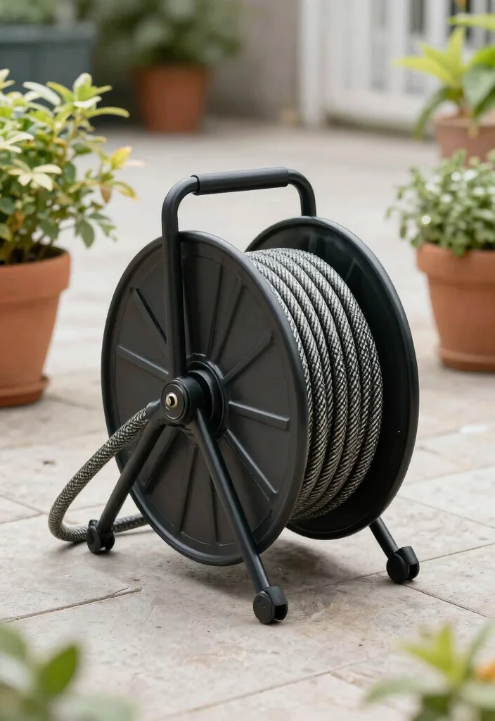 10 Best Hose Reel Models That Will Never Leak 5. Champion Garden Hose Reel Compact and Efficient 0