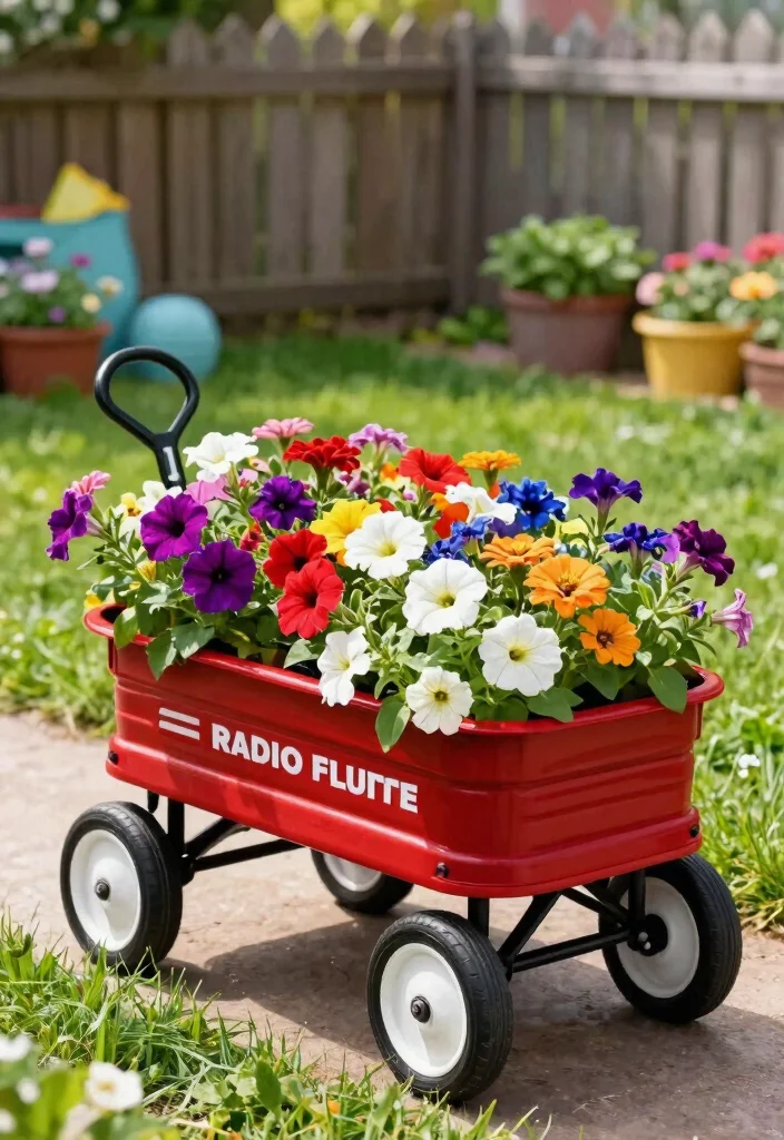 11 Adorable Radio Flyer Wagon Ideas Garden Planters 1. Classic Red Wagon Planter 0