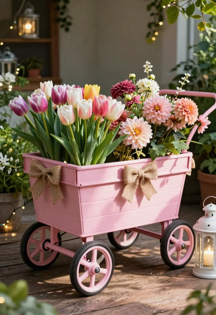 11 Adorable Radio Flyer Wagon Ideas Garden Planters 4. Vintage Flower Cart 0