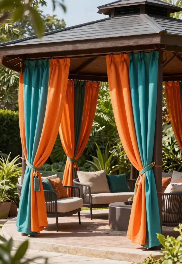 11 Beautiful Outdoor Gazebo Curtain Ideas for Cozy Nights 4 11 Beautiful Outdoor Gazebo Curtain Ideas for Cozy Nights 4. Color Blocking 0