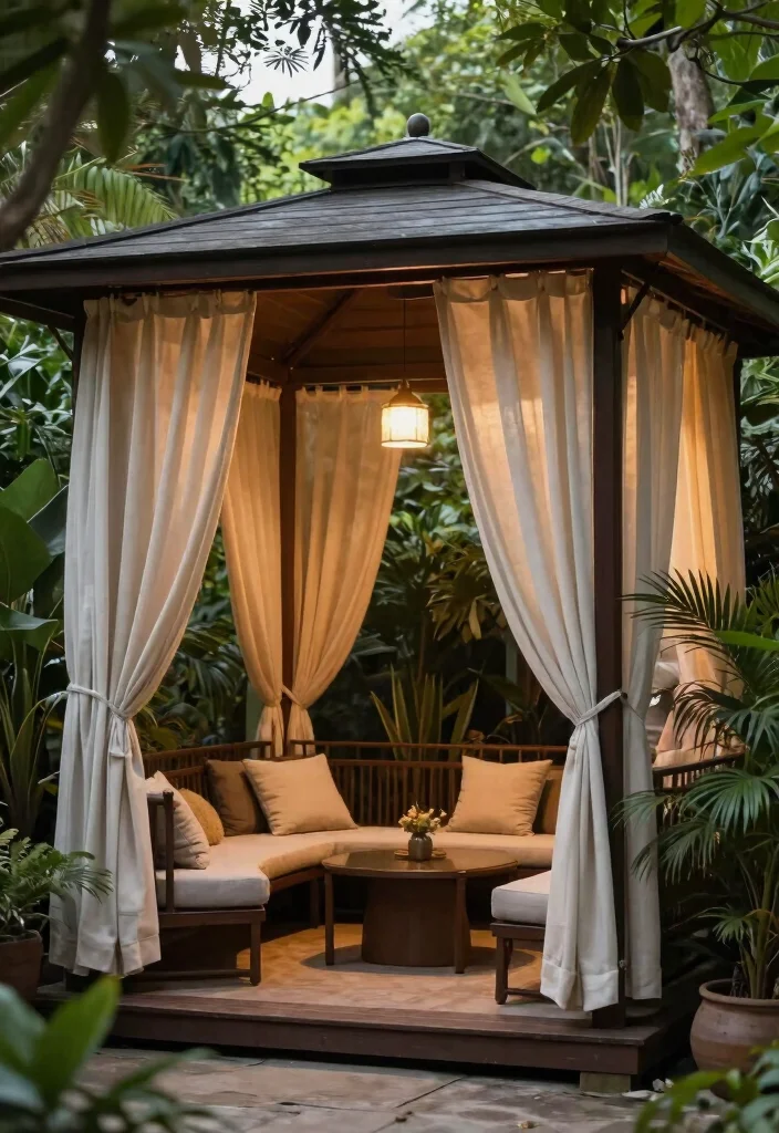 11 Beautiful Outdoor Gazebo Curtain Ideas for Cozy Nights 8 11 Beautiful Outdoor Gazebo Curtain Ideas for Cozy Nights 8. Privacy Screens 0