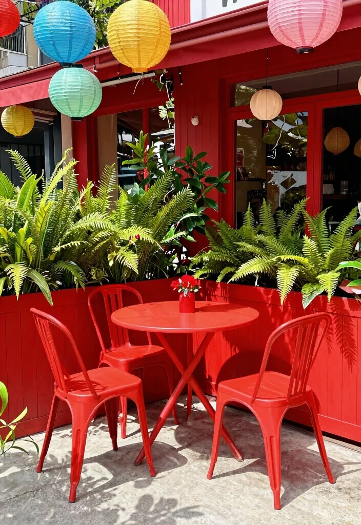11 Bright Bistro Set Color Ideas to Pop in Your Yard 3. Fiery Red for Bold Statements 0