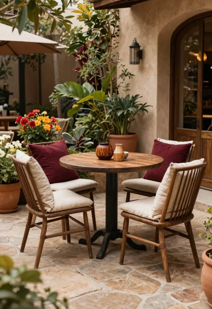 11 Bright Bistro Set Color Ideas to Pop in Your Yard 9. Earthy Brown for Warmth and Comfort 0