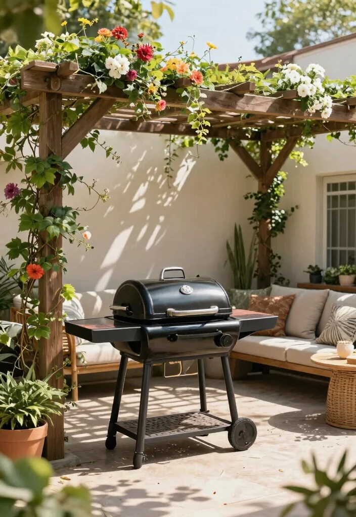 11 Clever Grill Canopy DIY Patio Ideas for BBQ Lovers 10. Trellis Canopy 0