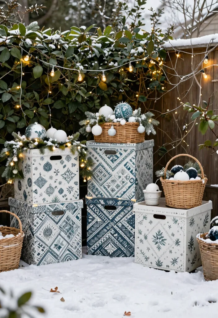 11 Clever Patio Chair Storage Ideas for Winter Months 10. Seasonal Decorative Storage 0