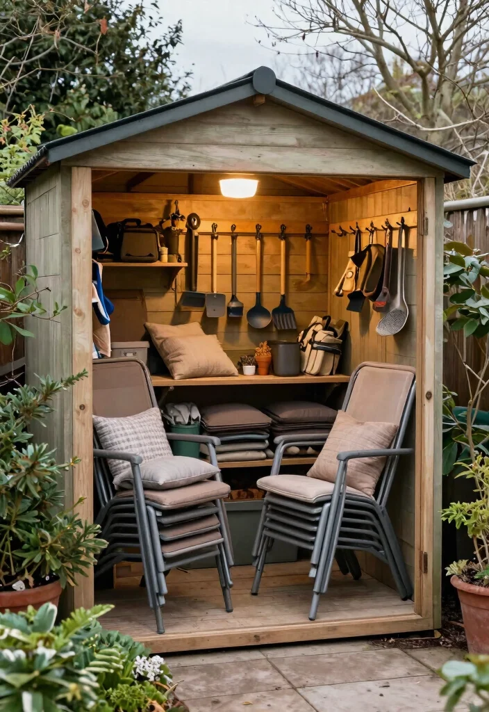 11 Clever Patio Chair Storage Ideas for Winter Months 6. Garden Shed Solutions 0