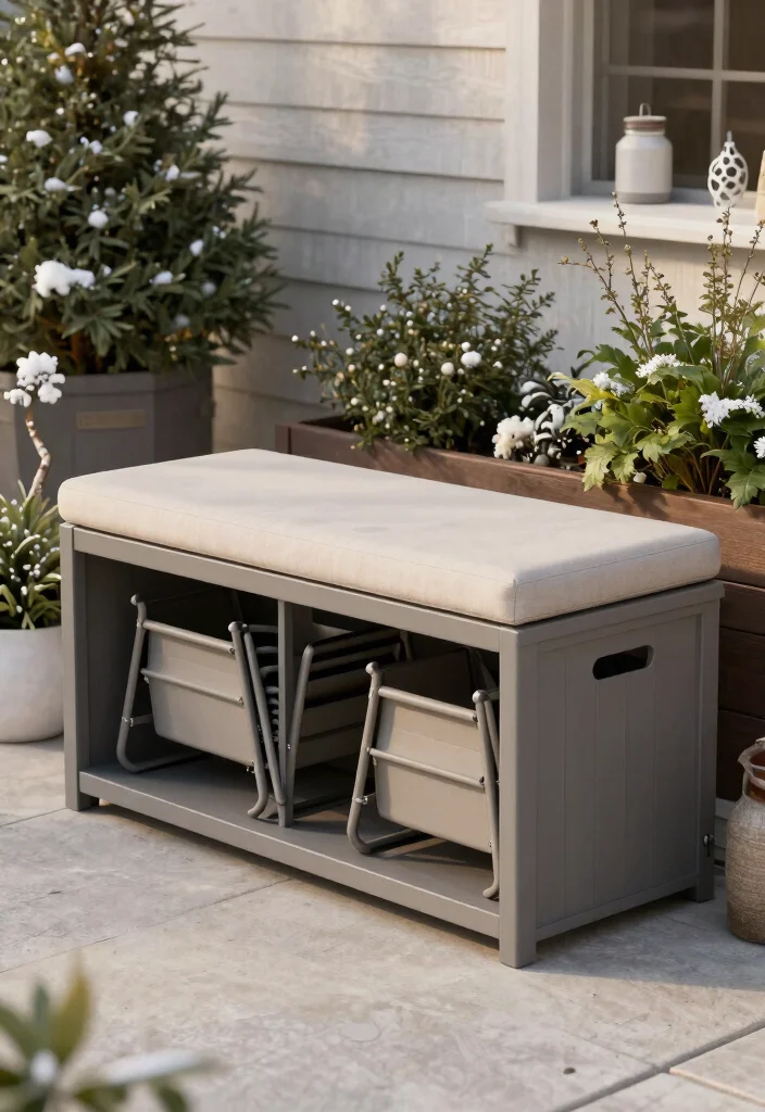 11 Clever Patio Chair Storage Ideas for Winter Months 8. Custom Outdoor Storage Furniture 0