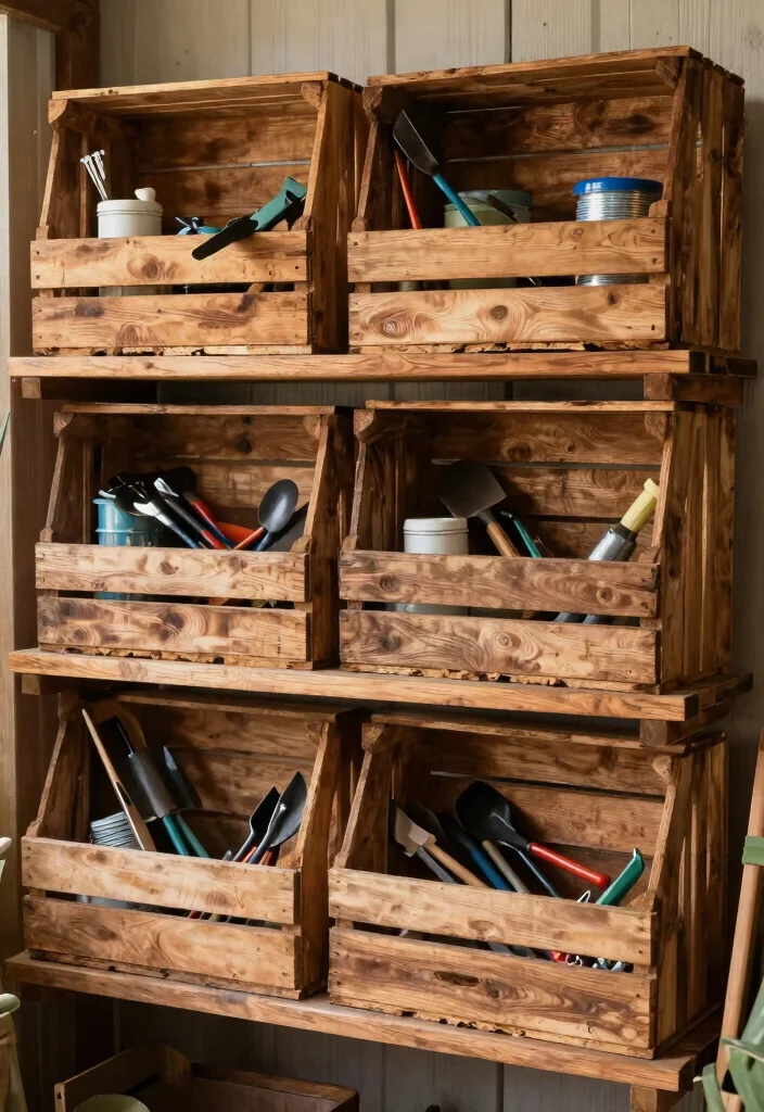 11 Easy DIY Tool Storage Organizing Ideas Shed Upgrades 9 11 Easy DIY Tool Storage Organizing Ideas Shed Upgrades 9. Repurposed Wine Crates 0