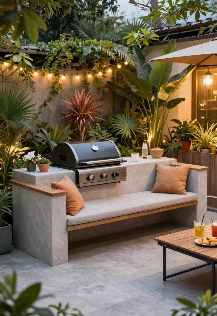 11 Easy Table Top Grill Stand DIY Projects Custom Build 10. Combination Seating and Grill Stand 0