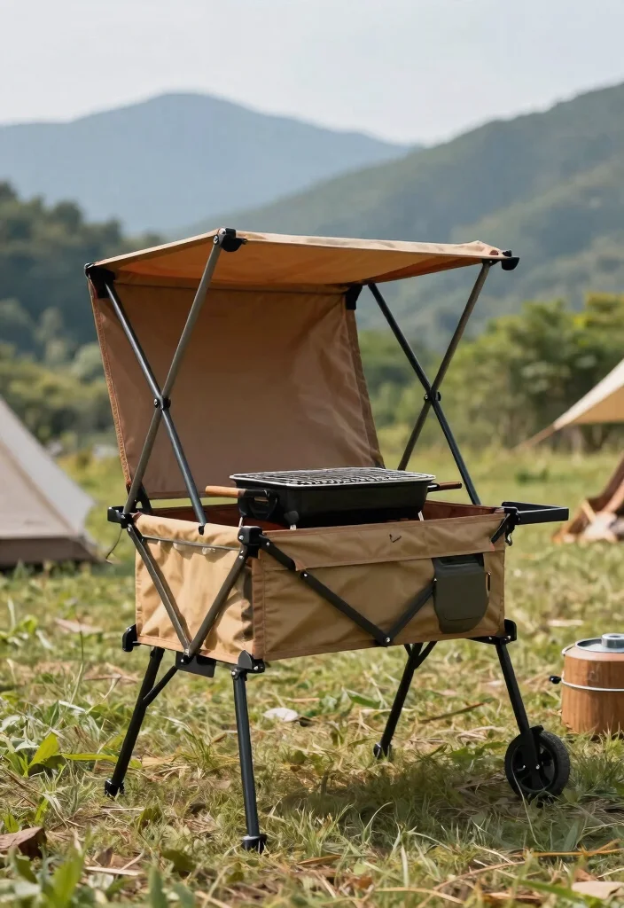 11 Easy Table Top Grill Stand DIY Projects Custom Build 11. Portable Canvas Grill Stand 0