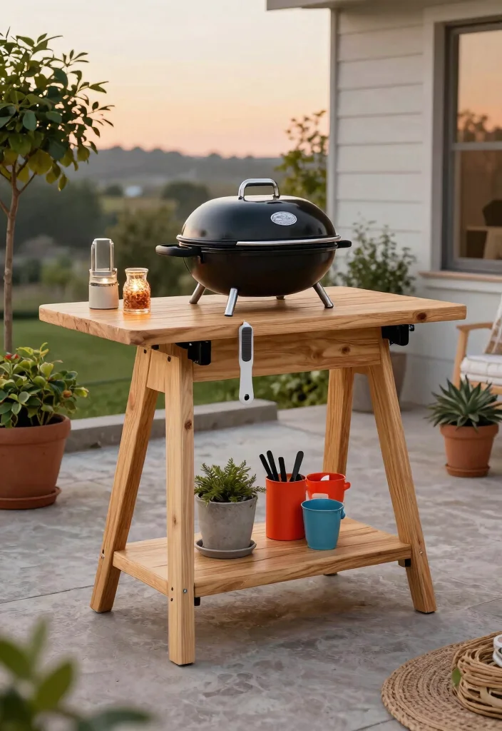 11 Easy Table Top Grill Stand DIY Projects Custom Build 5. Upcycled Furniture Grill Stand 0