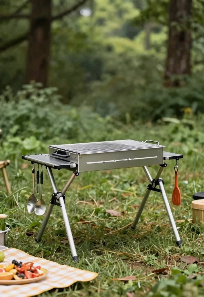 11 Easy Table Top Grill Stand DIY Projects Custom Build 7. Foldable Metal Table Grill Stand 0