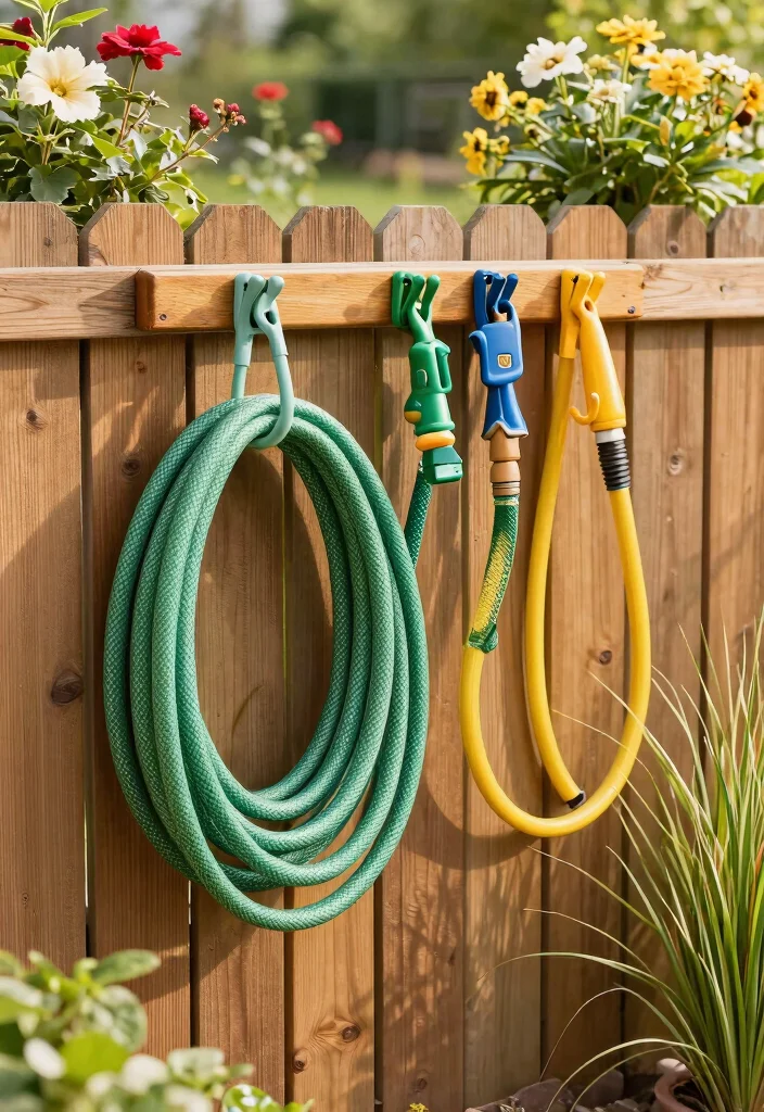 11 Efficient Hose Storage Tips Every Gardener Needs 5. Hooks and Clips for Quick Access 0