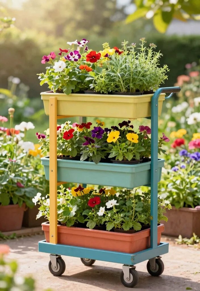 11 Genius Garden Cart Upgrade Ideas DIY Hacks 1. Vertical Planter Attachment 0
