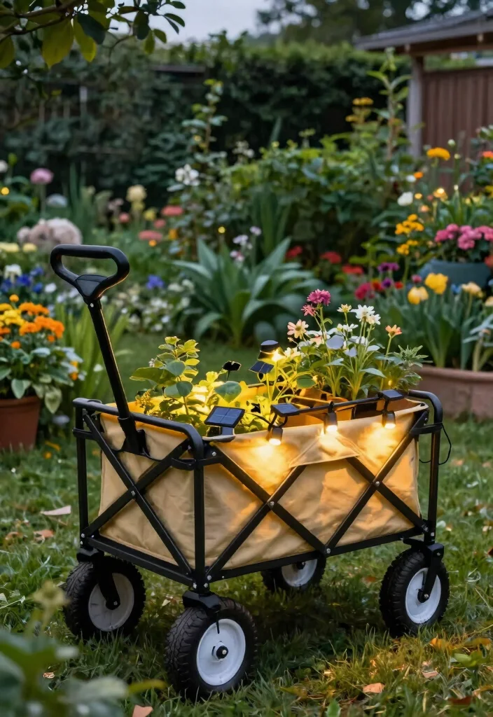11 Genius Garden Cart Upgrade Ideas DIY Hacks 10. Solar Powered LED Lights 0