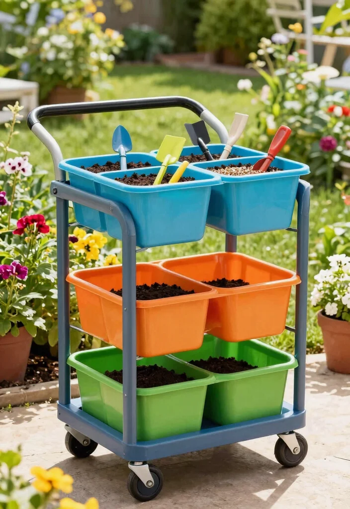 11 Genius Garden Cart Upgrade Ideas DIY Hacks 3. Removable Storage Bins 0