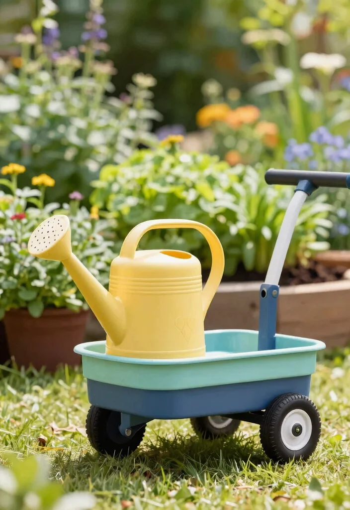 11 Genius Garden Cart Upgrade Ideas DIY Hacks 5. Built in Watering Can Holder 0