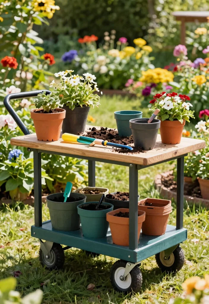 11 Genius Garden Cart Upgrade Ideas DIY Hacks 6. Extendable Work Surface 0