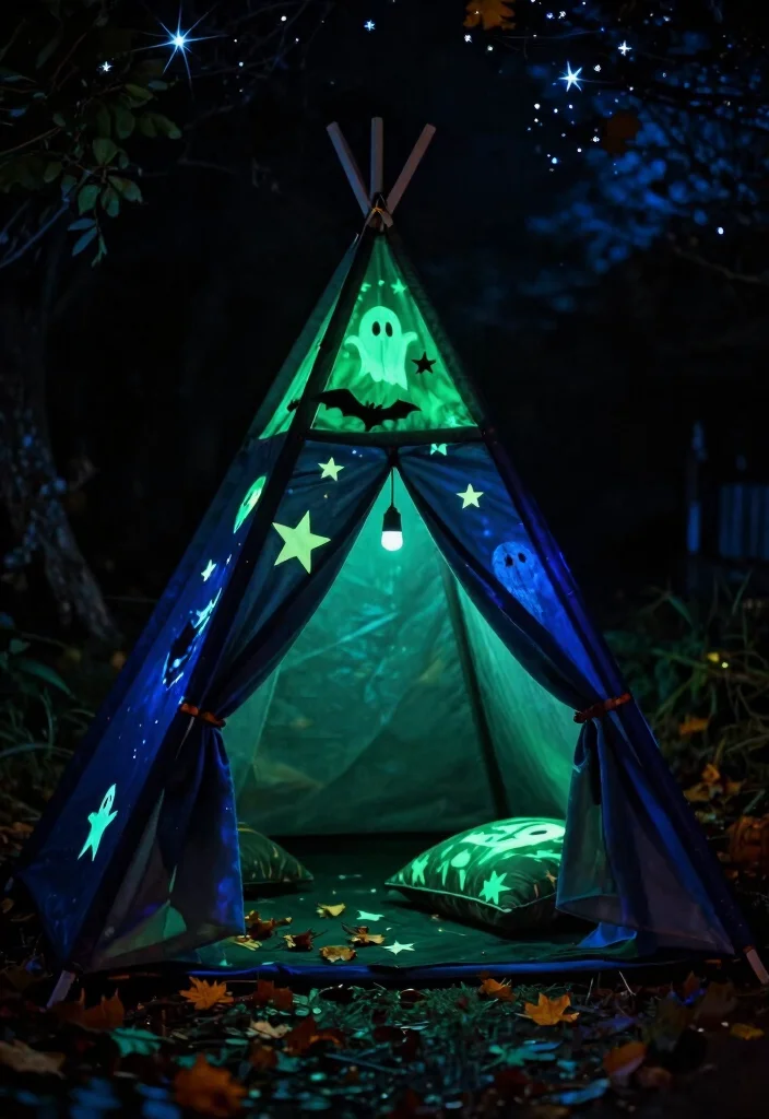 11 Spooky Halloween Canopy Tent Decorating Ideas for Outdoor Movie Nights 1 11 Spooky Halloween Canopy Tent Decorating Ideas for Outdoor Movie Nights 1. Enchanting Glow in the Dark Canopy 0