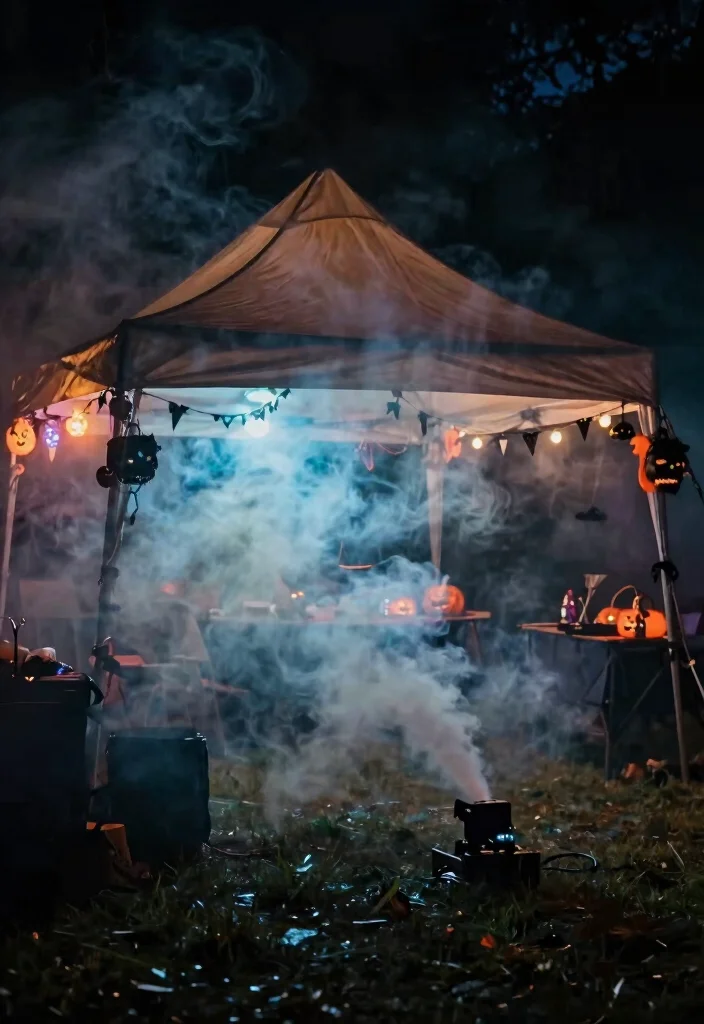 11 Spooky Halloween Canopy Tent Decorating Ideas for Outdoor Movie Nights 7 11 Spooky Halloween Canopy Tent Decorating Ideas for Outdoor Movie Nights 7. Mysterious Smoke Effects 0