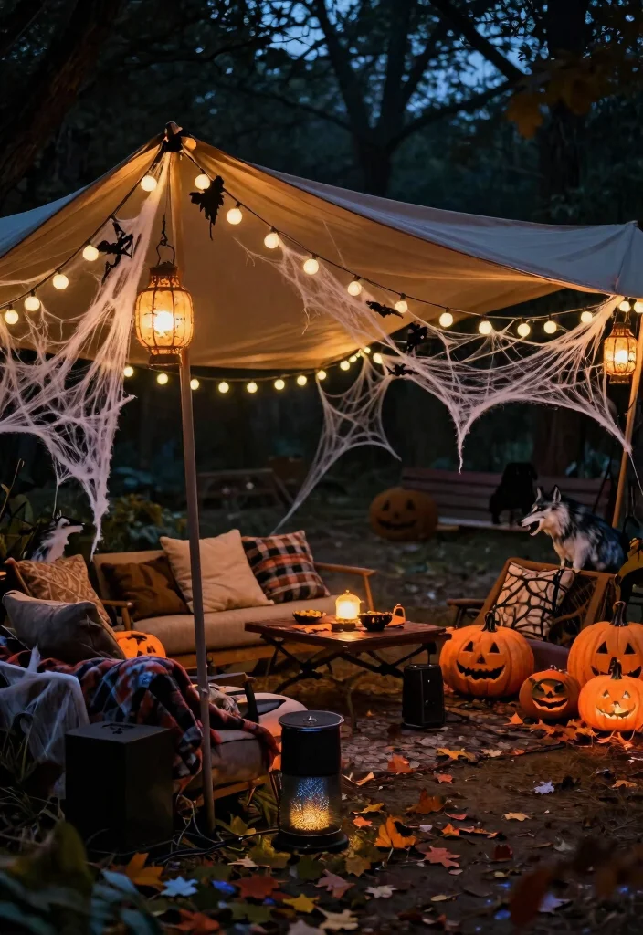 11 Spooky Halloween Canopy Tent Decorating Ideas for Outdoor Movie Nights 8 11 Spooky Halloween Canopy Tent Decorating Ideas for Outdoor Movie Nights 8. Spooky Soundscapes 0