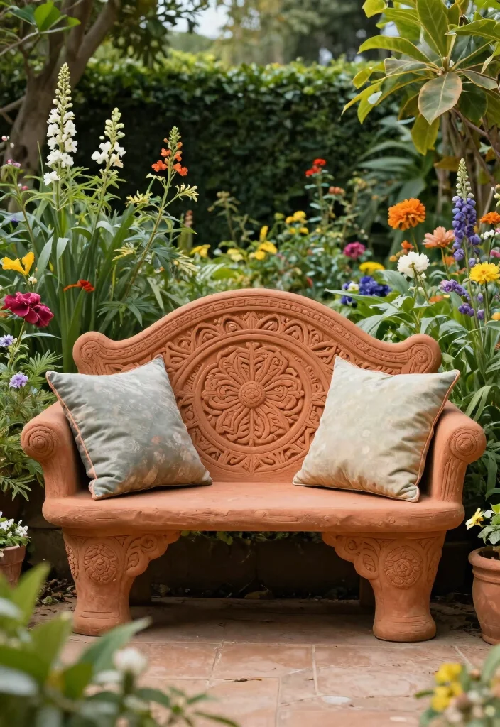 11 Stunning Garden Pottery Sculpture Ideas (Clay Art) 5 11 Stunning Garden Pottery Sculpture Ideas Clay Art 5. Pottery Garden Benches 0