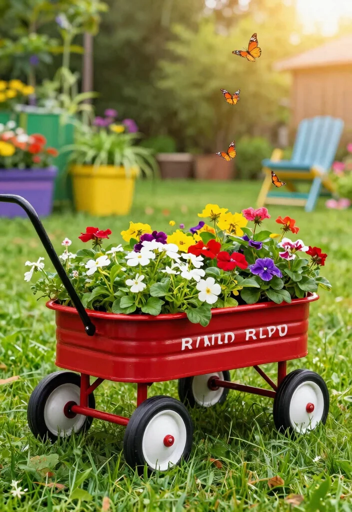 11 Stunning Garden Pottery Sculpture Ideas (Clay Art) 9 11 Stunning Garden Pottery Sculpture Ideas Clay Art 9. Upcycled Radio Flyer Wagon Planter 0