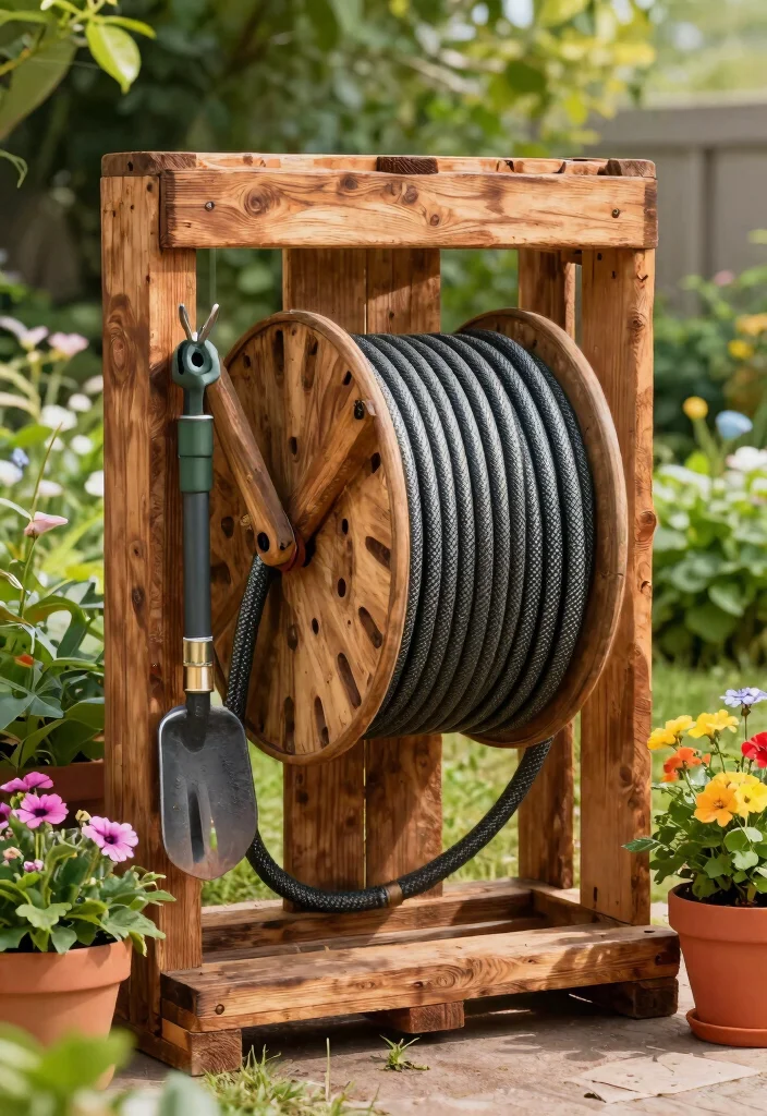 11 Sturdy Hose Reel Mounting Ideas Brick and Wood 4. Customizable Pallet Mount 0