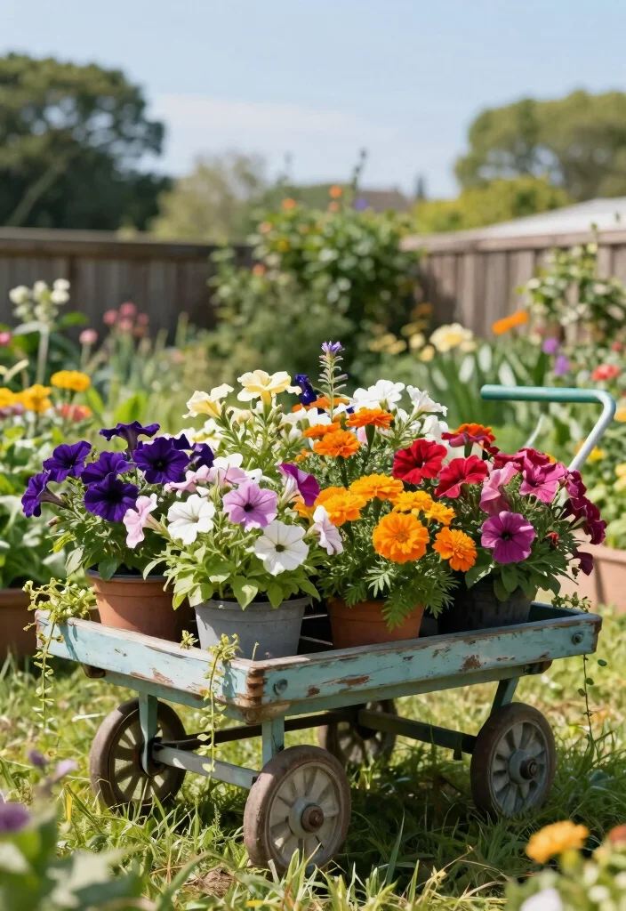 13 Charming Vintage Garden Cart Ideas Rustic Decor 1. Flower Power Brighten Up with Blooms 0