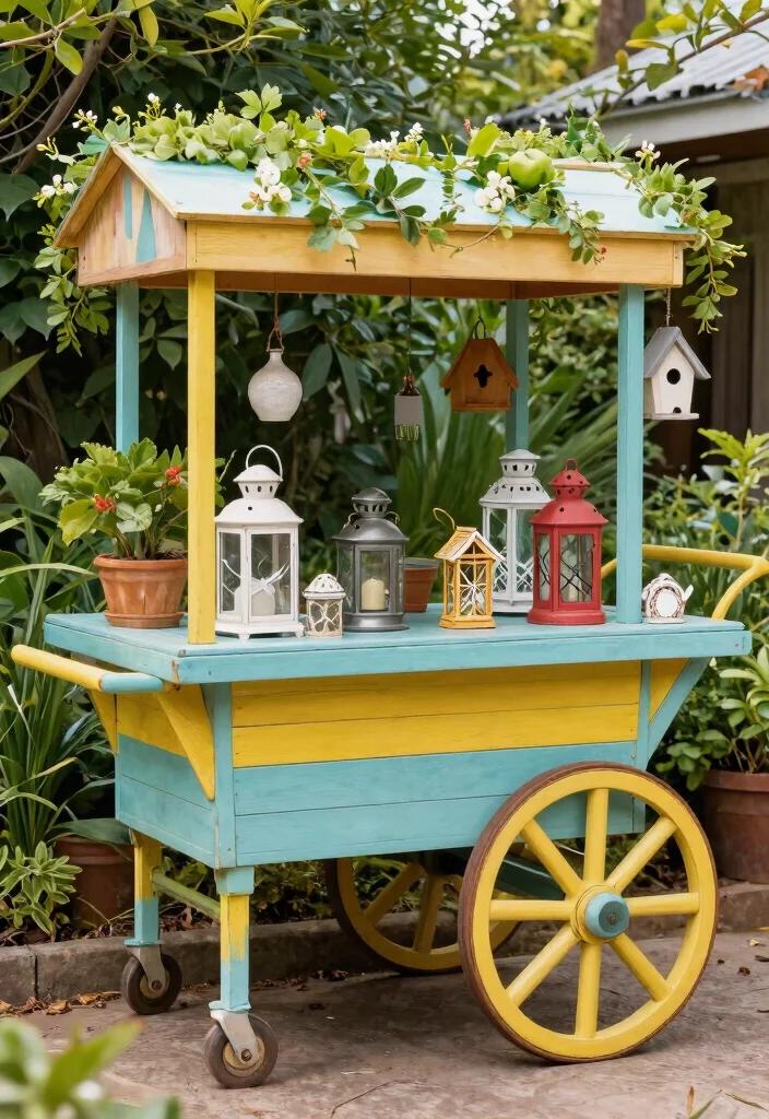 13 Charming Vintage Garden Cart Ideas Rustic Decor 10. Vintage Garden Cart Art 0