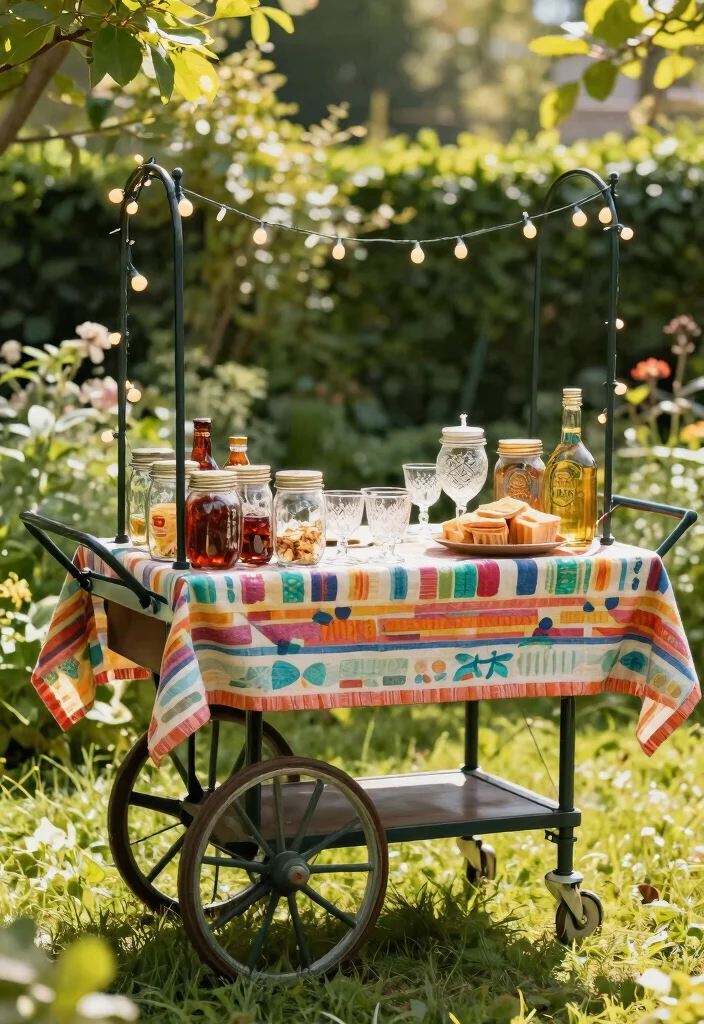 13 Charming Vintage Garden Cart Ideas Rustic Decor 5. Unique Beverage Station 0
