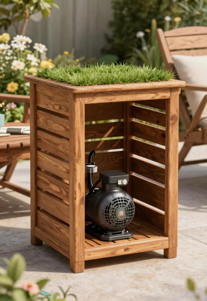 13 Clever Ideas to Hide Pool Pump and Heater DIY Tricks 2. Decorative Wooden Enclosure 0