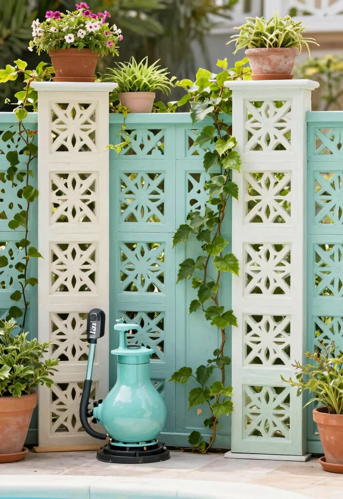 13 Clever Ideas to Hide Pool Pump and Heater DIY Tricks 3. Decorative Fence Panels 0