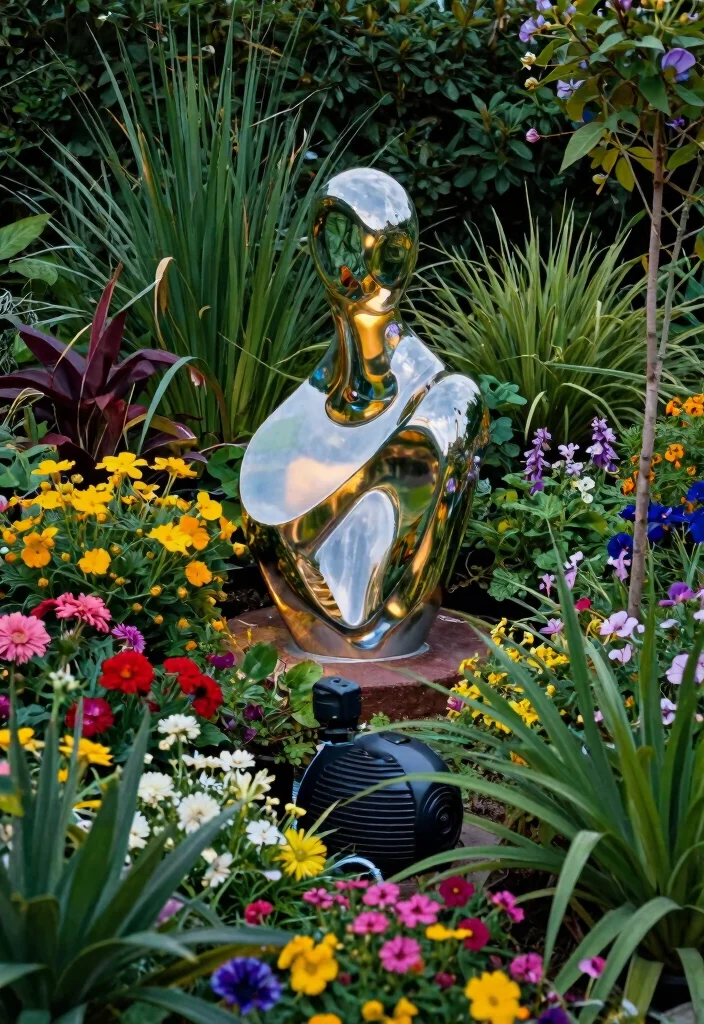 13 Clever Ideas to Hide Pool Pump and Heater DIY Tricks 9. Artistic Garden Sculpture 0