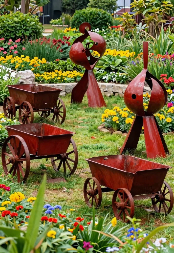 13 Contemporary Metal Garden Sculpture Ideas Industrial Vibe 7. Abstract Metal Sculptures 0