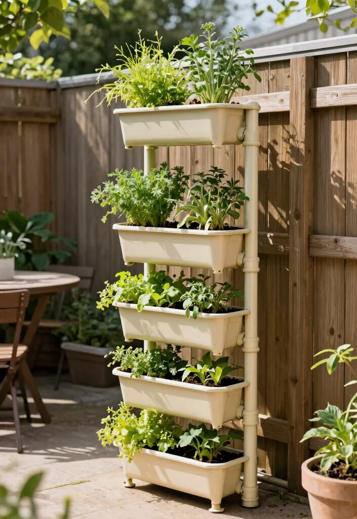 13 DIY Deck Planter Box Ideas for a Green Patio 10 13 DIY Deck Planter Box Ideas for a Green Patio 10. Vertical PVC Planter Tower 0