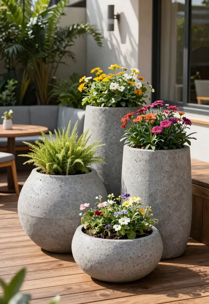 13 DIY Deck Planter Box Ideas for a Green Patio 12 13 DIY Deck Planter Box Ideas for a Green Patio 12. Decorative Concrete Planters 0